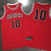 Slam Dunk Shohoku Away 10 Sakuragi Hanamichi Red Stitched Basketball Jersey,baseball caps,new era cap wholesale,wholesale hats